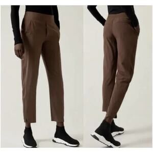 Athleta Brooklyn Heights High Rise Jogger Copper Brown Zip Ankle Women’s Size 20
